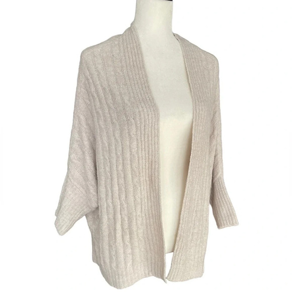 BAREFOOT DREAMS CozyChic® Shrug Cardigan Sweater Oyster Size L/XL - Picture 3 of 12